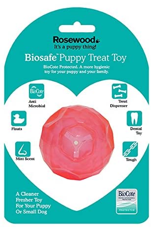 BIOSAFE PUPPY TREAT BALL PINK