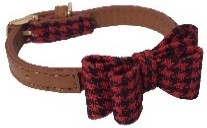TOY DOG RED /BLK DOGTOOTH COLLAR XXS 8-10IN 1/2*8-10+1.5&quot;