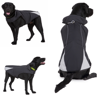 Pet Double Spell Reflective Black Jacket 17kg - 26kg (XL)