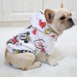 Pet White Hoodies with Micky Mouse (M)