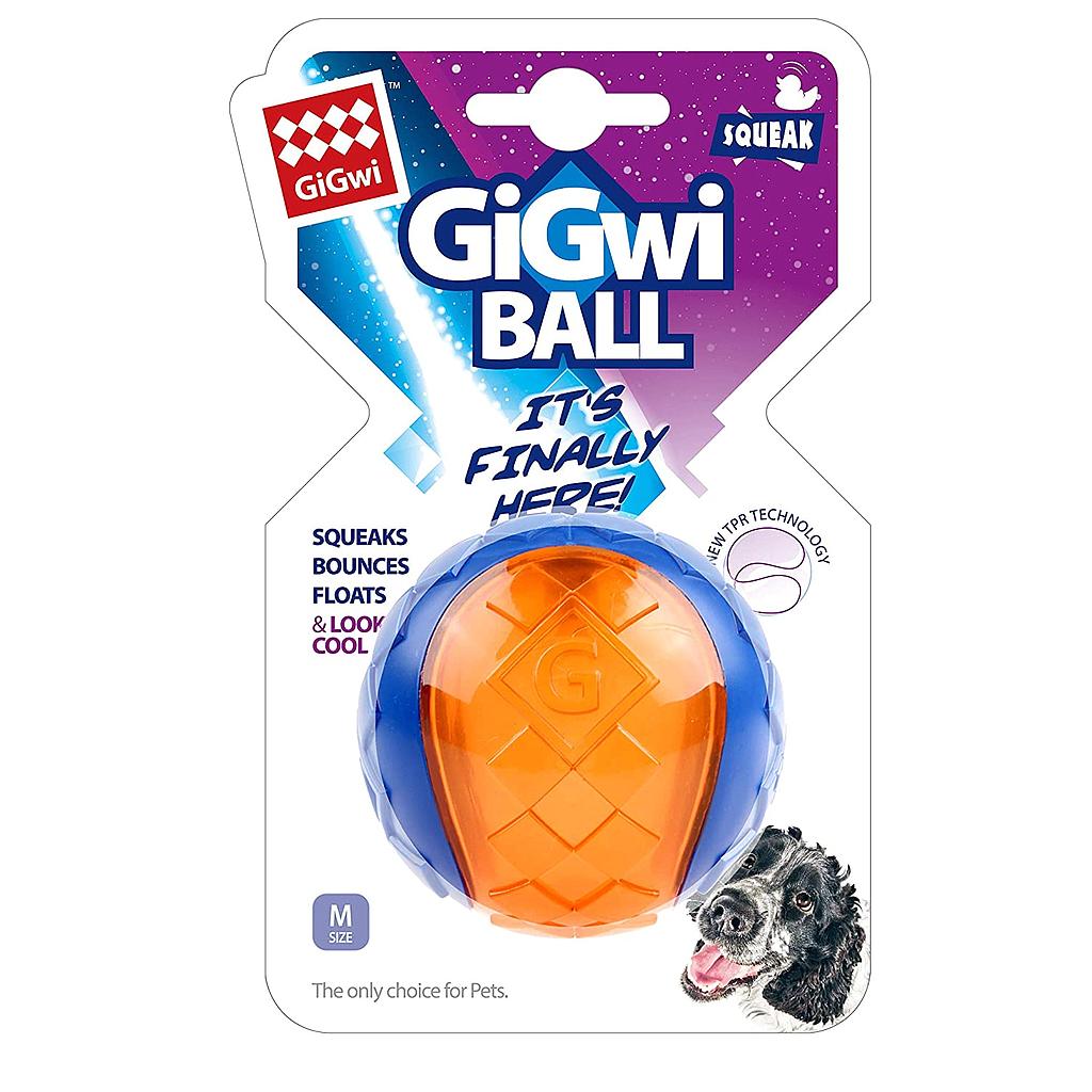 Gigwi Ball Squeaker with blue mix orange color
