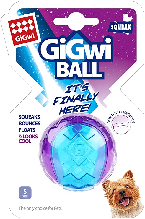Gigwi Ball Squeaker with blue mix purple color