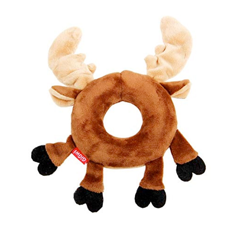 Gigwi Deer Plush Friendz withfoam rubber ring with squeaker
