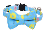 Pet Collar Ribbon blue with desgin QG-110