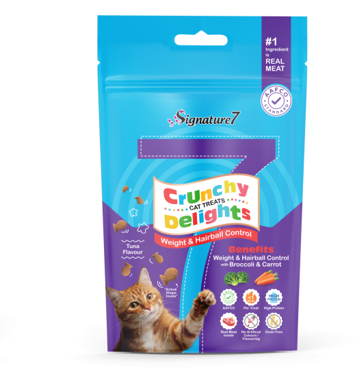 Signature 7 Weights &amp; Hair Ball Control Treats for Cats 50g