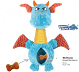 Gigwi Dinosaur--Plush dog toy with TPR Neck 