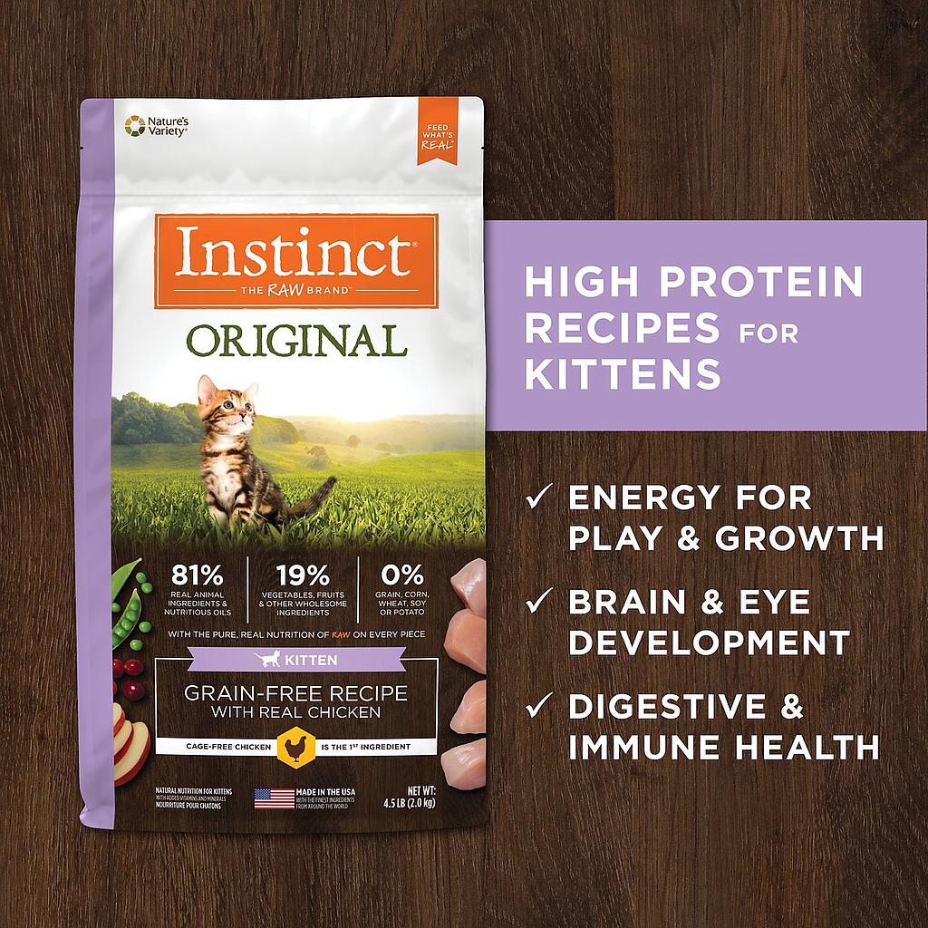 Instinct Original kitten grain-free real chicken dry cat food ( 4.5lb)