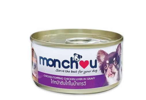 Monchou Dog Chicken Topping Chicken Liver  In Gravy 80 g 