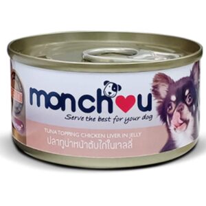 Monchou Dog Tuna Topping Chicken Liver in Jelly 80 g 