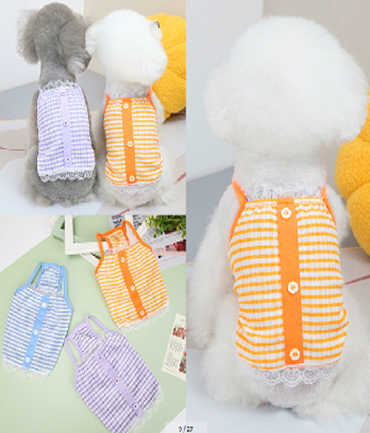 Pet Cloth Striped Blue Color (M)