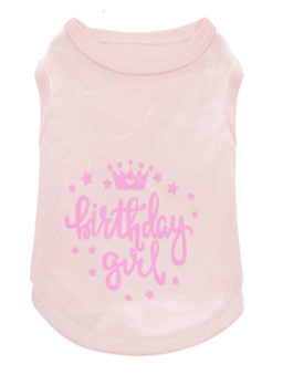 Pet T Shirt Birthday Girl Pink (M)