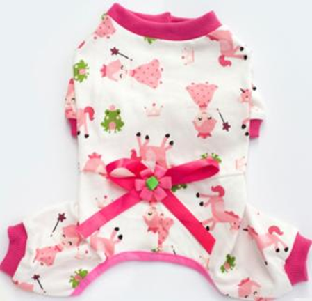 Pet Bowknot Pajamas Pink (L) DW-28