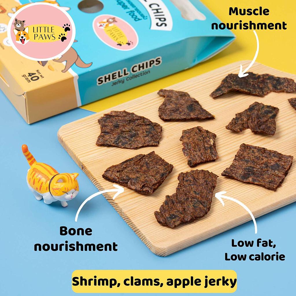 LITTLE PAWS - Shell chips (Jerky: Shrimp and Clam) 40g