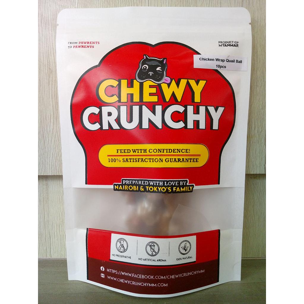 Chewy Crunchy Chicken Wrap Quail Balls 10pcs
