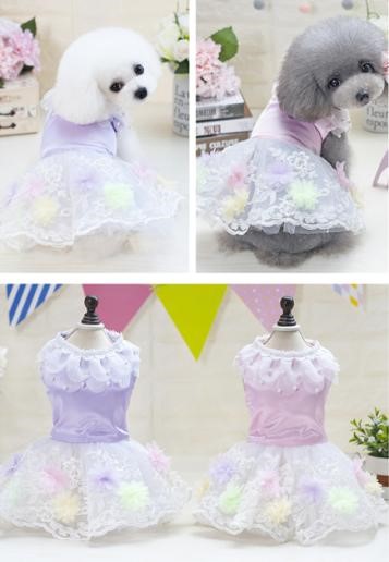 Pet Girl Pink Flower Dress 201803029 (M)