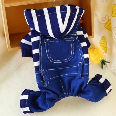 Pet Blue Strip Hoodie Jean One Set 330319472 (L)