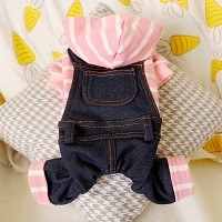 Pet Pink Strip Hoodie Jean One Set 330319472 (M)