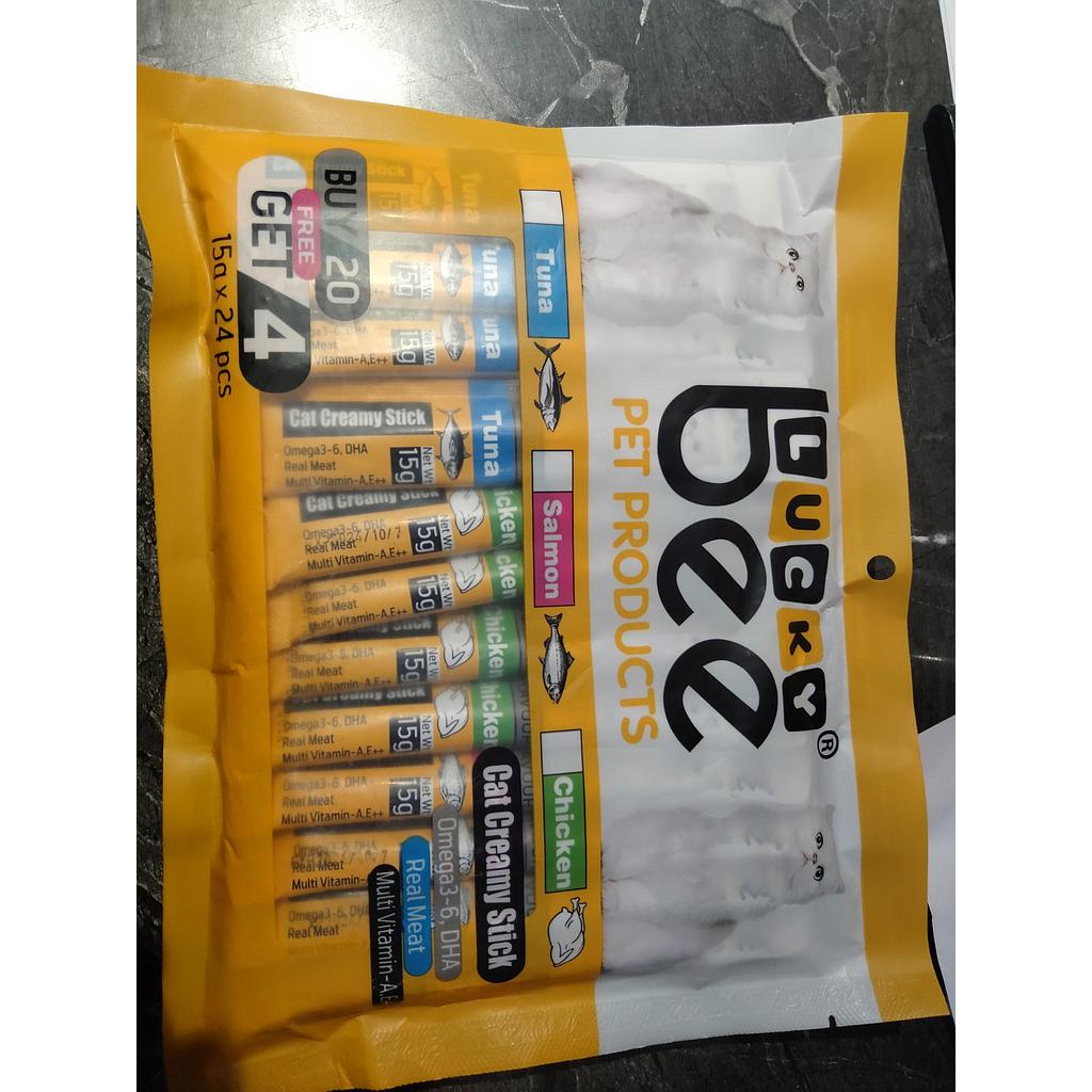 Lucky Bee - Cat Creamy 15g*24pcs (Tuna,Salmon,Chicken)