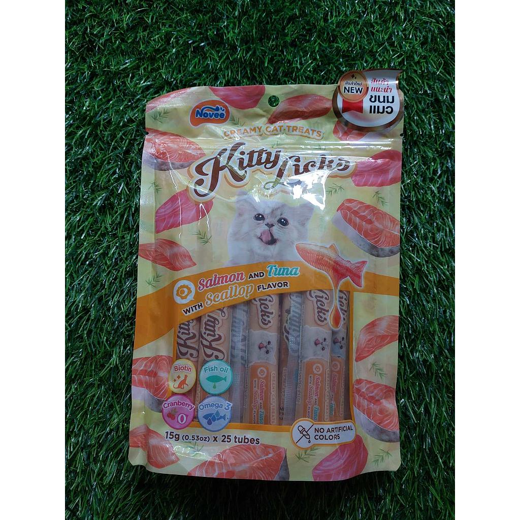 (Kitty Licks Novee Salmon,Tuna with Scallop4 tubes