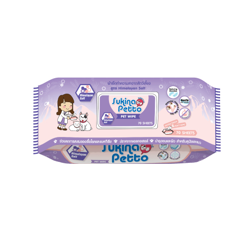 Sukina Petto Pet Wipe 70Sheets(Himalya Salt)