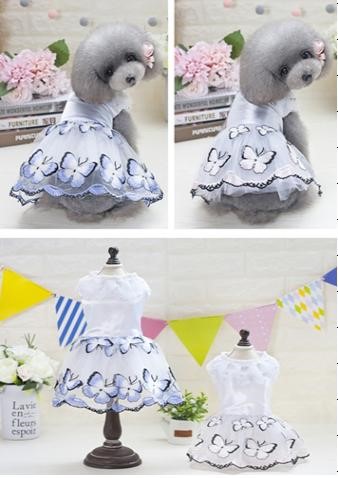 Pet Girl Butterfly Dream Blue Dress YP-201803020 (XS)