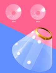 protection collar - Elizabeth Circle  Golden edging(L) Q-04-3