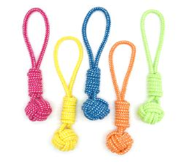 Pet Cotton rope -Medium Bread 7 Rings BLK-B017